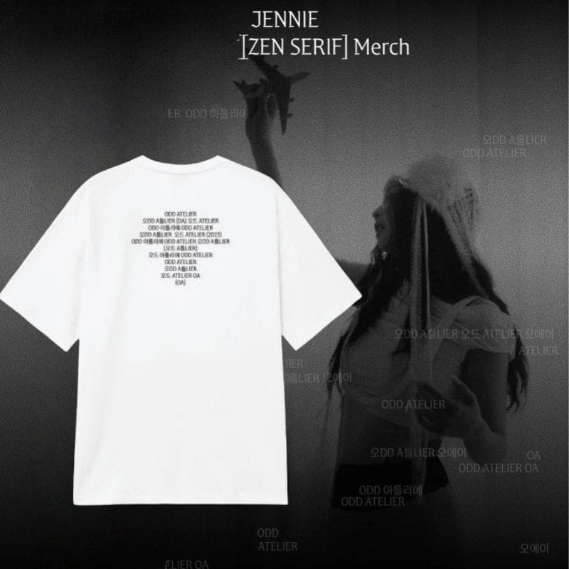JENNIE (BLACKPINK) ZEN SERIF T-SHIRT 100% COTTON