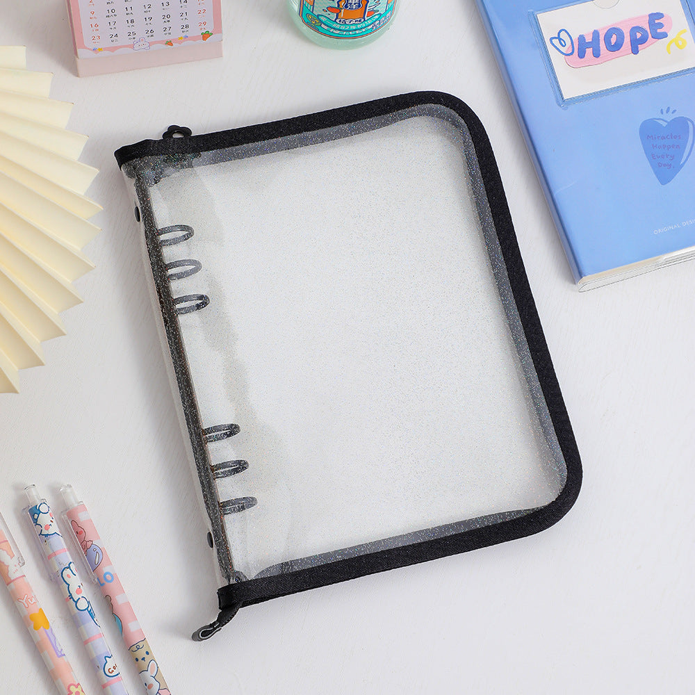 PHOTOCARD HOLDERS GLITTER BINDER A5 + 20 DOUBLE-SIDED PLASTIC SHEETS WITH 8 POCKETS EACH