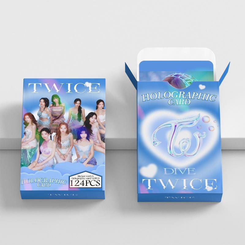 TWICE DIVE KIT - 124 PCS (60 HOLOGRAPHIC PHOTOCARDS + 64 STICKERS)