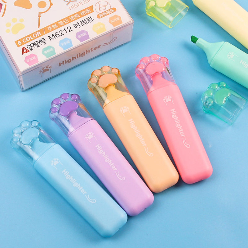 6 COLOR HIGHLIGHTER BRUSHES SET