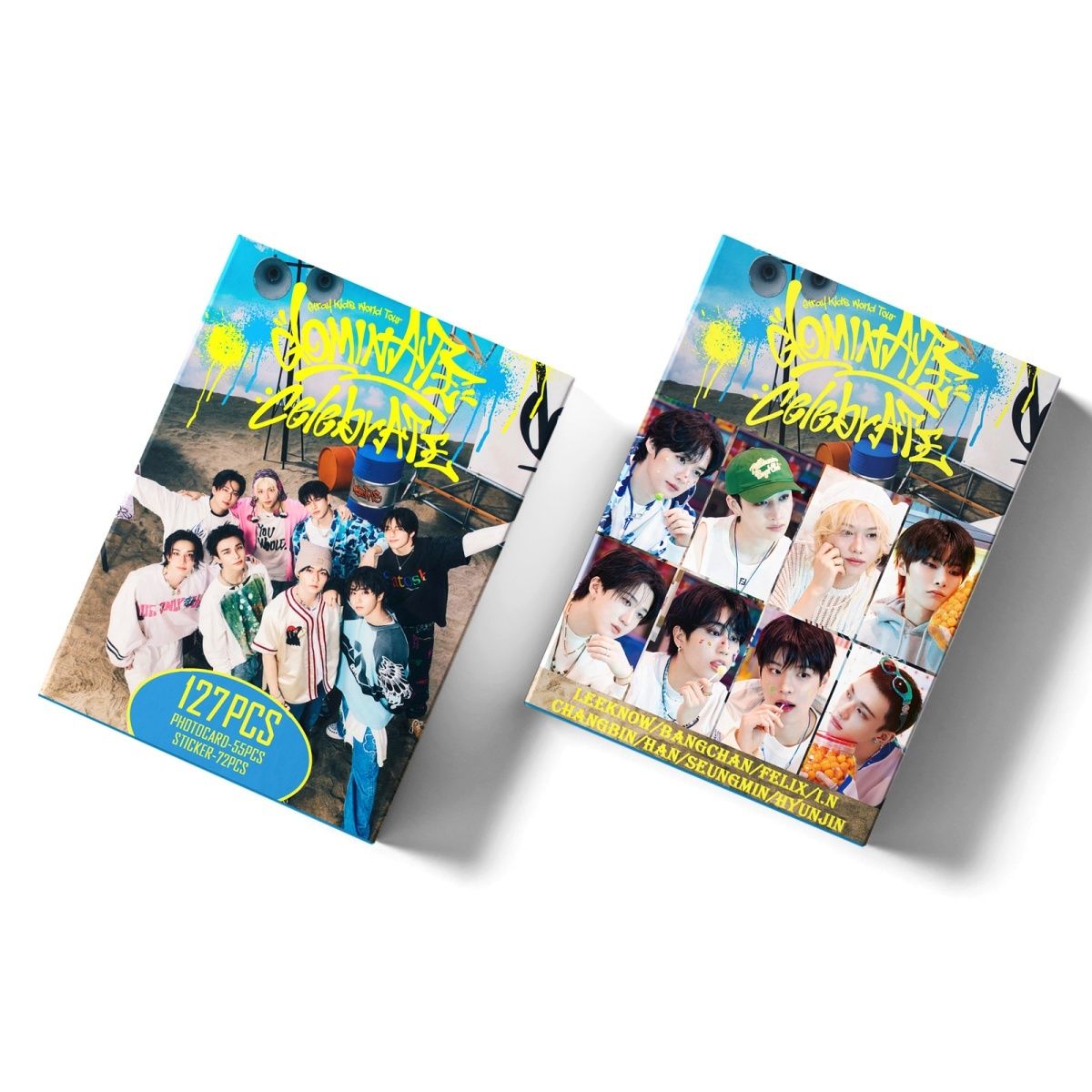 STRAY KIDS MERCH PHOTOCARDS 127 PCS DominATE CelebraATE (55 CARDS + 72 STICKERS)