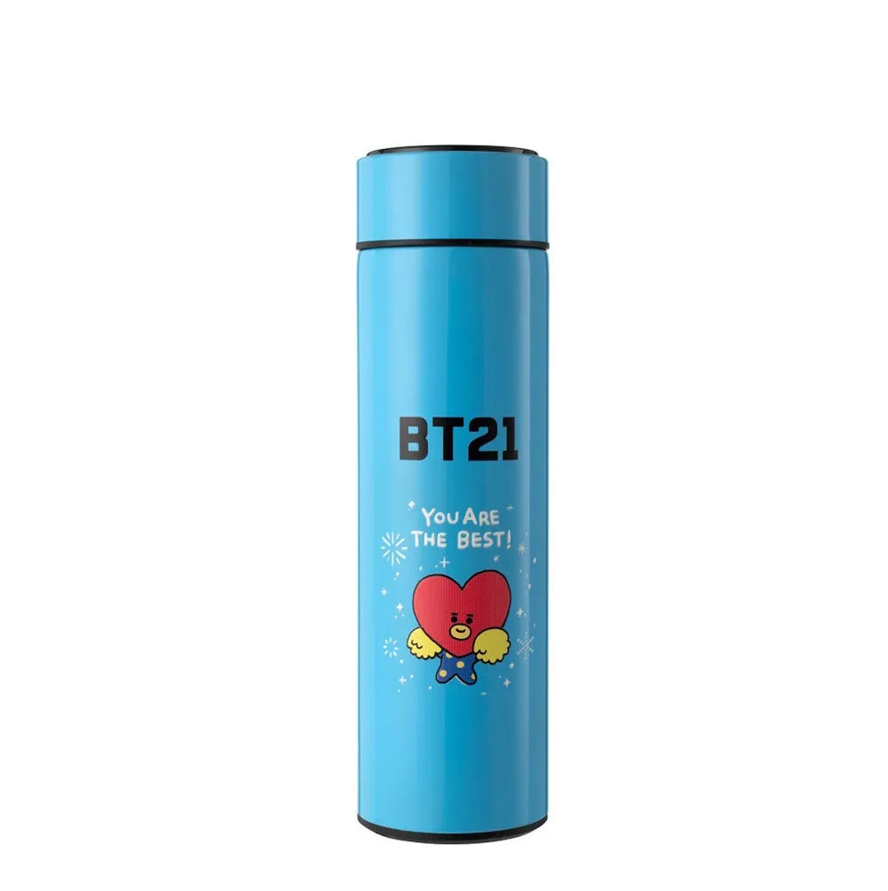 BT21 STAINLESS STEEL THERMAL BOTTLE 500ML WITH LED TEMPERATURE DISPLAY