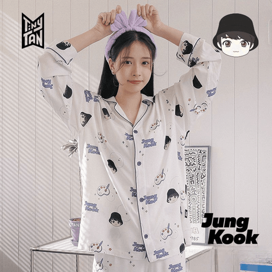 BTS MERCH  TINY TAN MIC DROP PAJAMAS (all members)