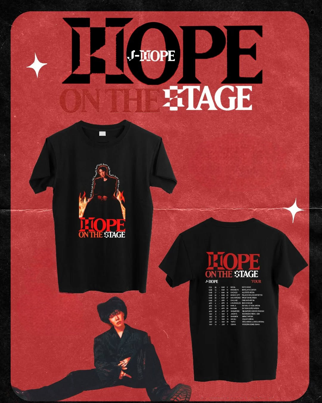 JHOPE HOPE ON THE STAGE TOUR T-SHIRTS 100% COTTON
